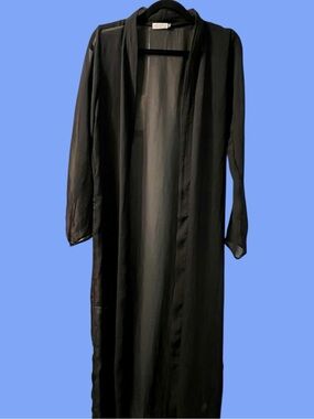 Ella Black Sheer Open-Front Layering Piece